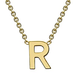 9K Yellow Gold 4.5mm X 5mm 'G' Initial Adjustable Necklace 15 to 17 Inch