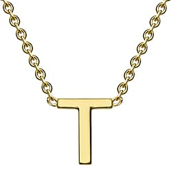 9K Yellow Gold 4.5mm X 5mm 'G' Initial Adjustable Necklace 15 to 17 Inch