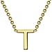 9K Yellow Gold 3.5mm X 5mm 'R' Initial Adjustable Necklace 15 to 17 Inch