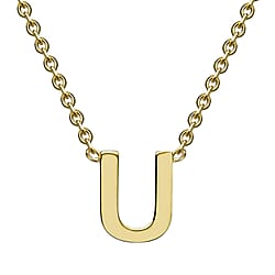 9K Yellow Gold 4.5mm X 5mm 'G' Initial Adjustable Necklace 15 to 17 Inch