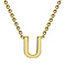9K Yellow Gold 4.5mm X 5.5mm 'Q' Initial Adjustable Necklace 15 to 17 Inch
