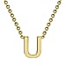 9K Yellow Gold 3.5mm X 5mm 'R' Initial Adjustable Necklace 15 to 17 Inch