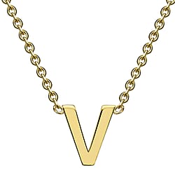 9K Yellow Gold 4.5mm X 5mm 'G' Initial Adjustable Necklace 15 to 17 Inch
