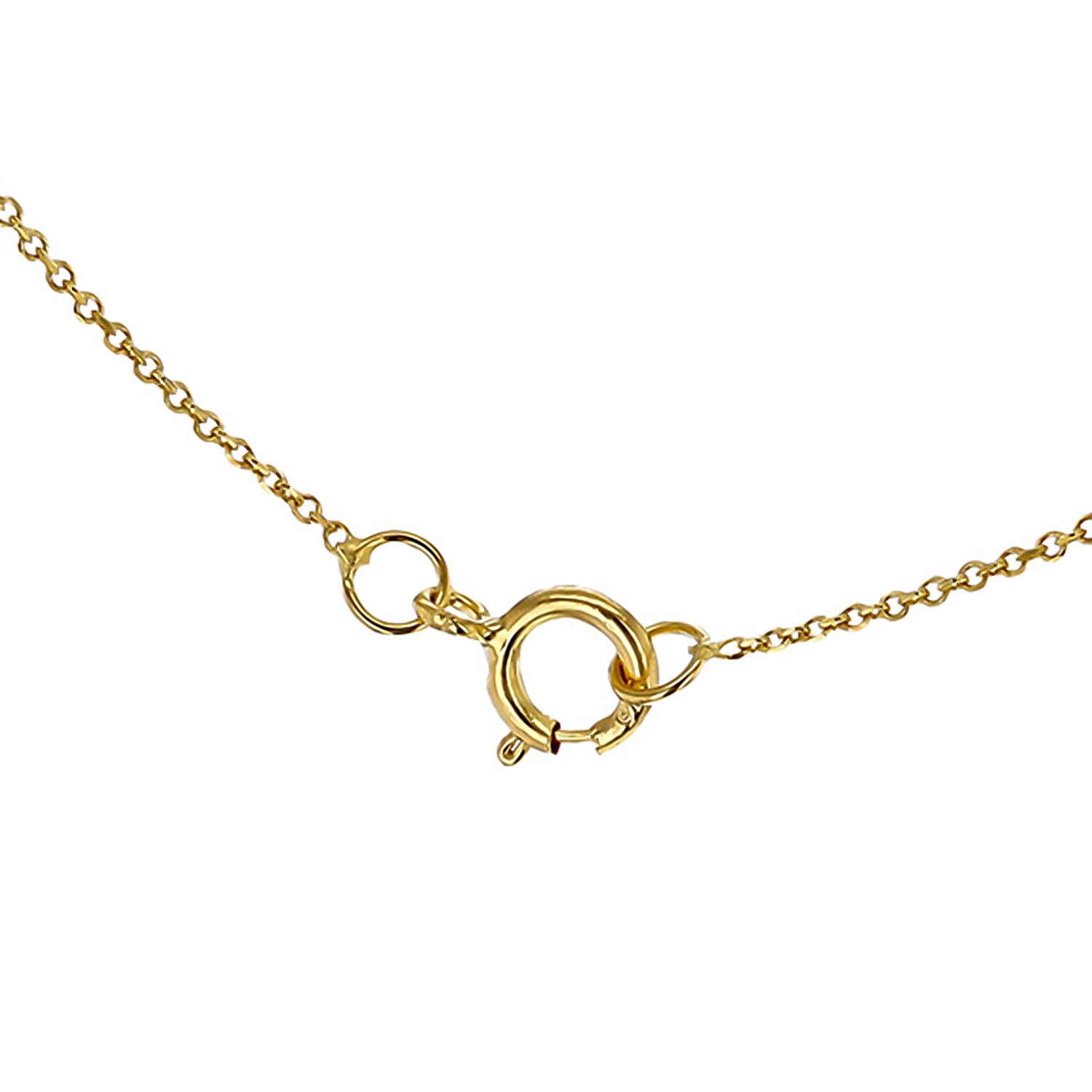 9K Yellow Gold 4mm X 5mm 'V' Initial Adjustable Necklace 15 to 17 Inch