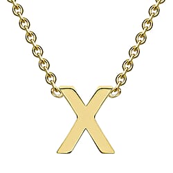 9K Yellow Gold 4.5mm X 5mm 'G' Initial Adjustable Necklace 15 to 17 Inch