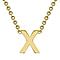 9K Yellow Gold 4.5mm X 5mm 'M' Initial Adjustable Necklace 15 to 17 Inch