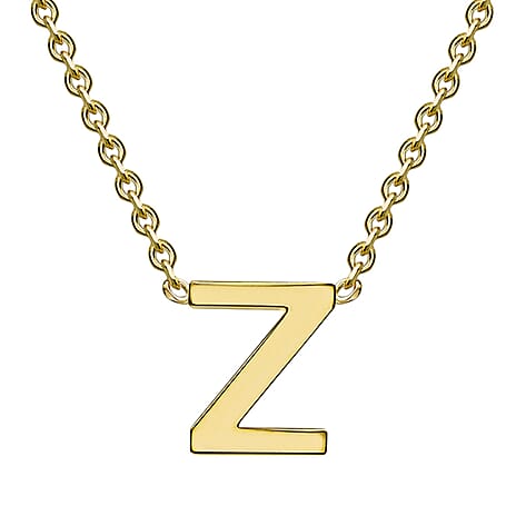 9K Yellow Gold 4mm X 5mm 'Z' Initial Adjustable Necklace 15 to 17 Inch