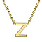 9K Yellow Gold 4mm X 5mm 'K' Initial Adjustable Necklace 15 to 17 Inch