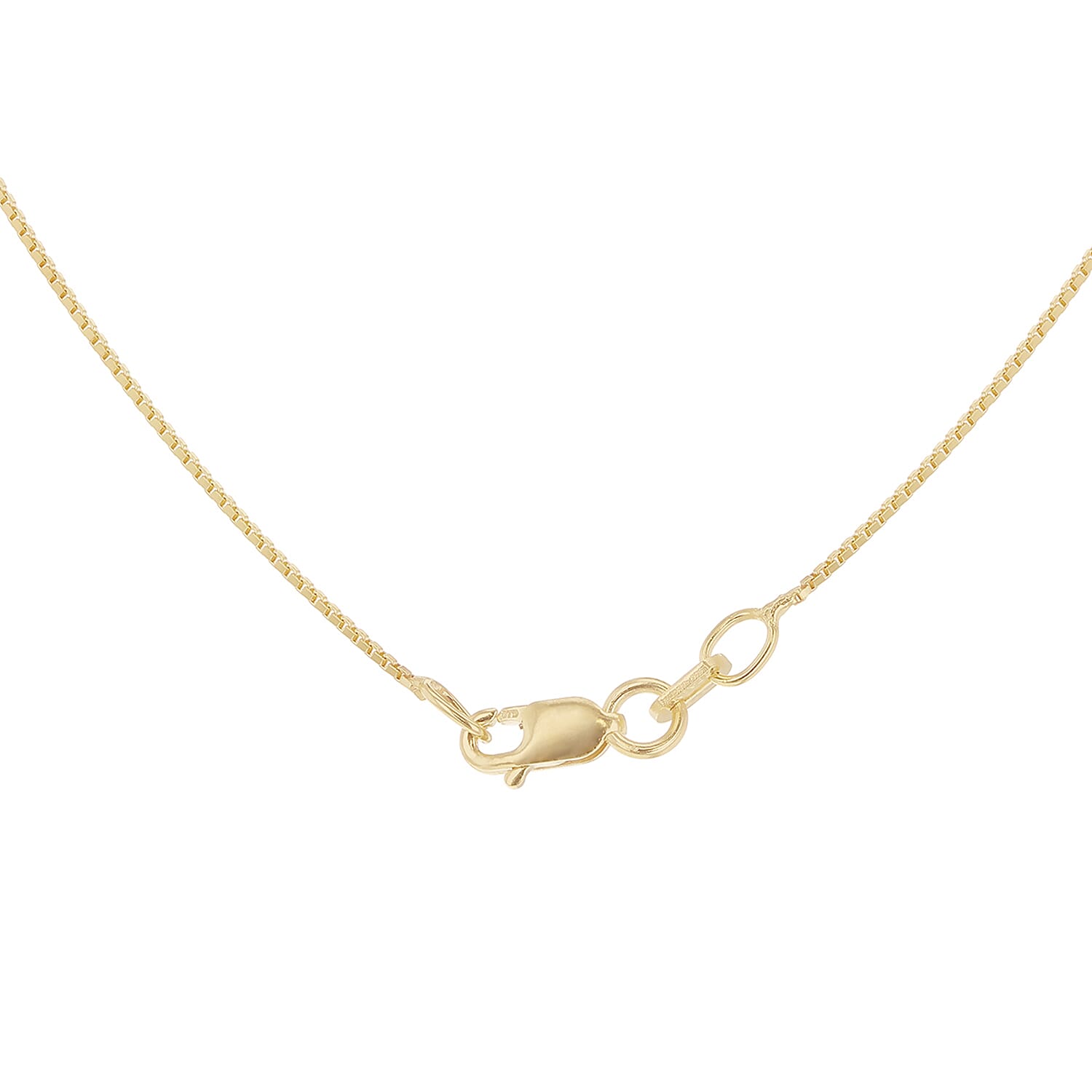 9K Yellow Gold 5mm X 32mm Vertical Rectangular Cuboid Adjustable Necklace 18 to 20 Inch