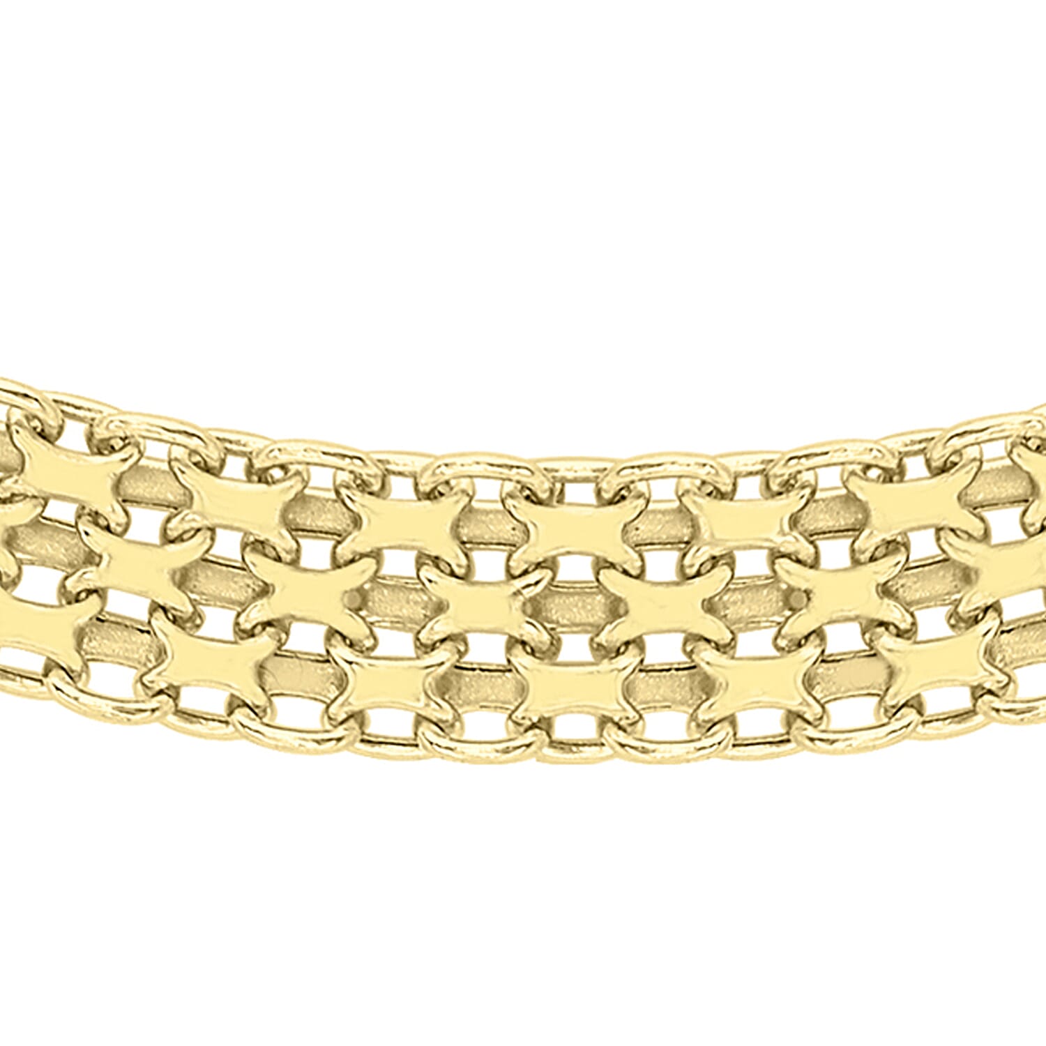 9K Yellow Gold 3.5mm 6mm Graduated Bismark Chain 17 Inch