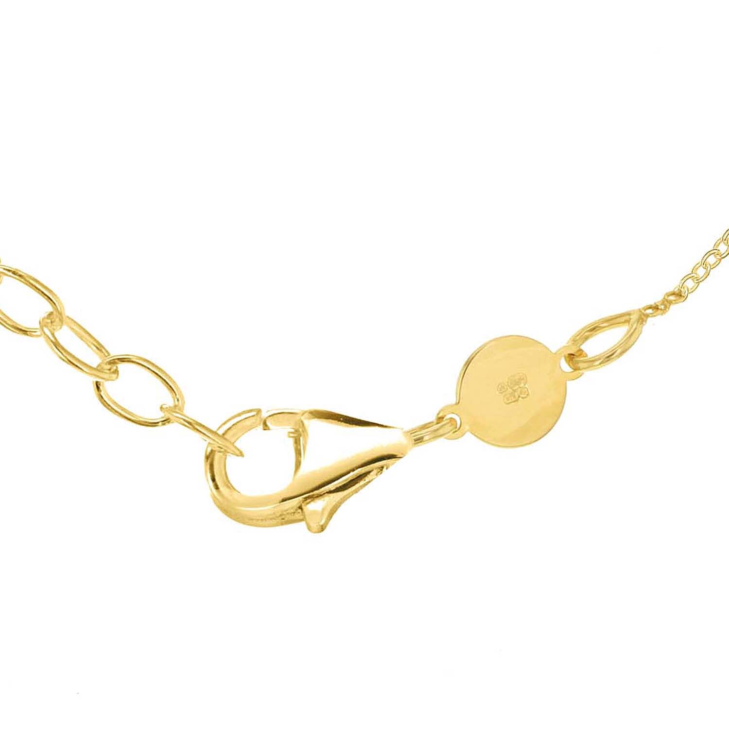 9K Yellow Gold 41mm X 3mm Curved Bar Adjustable Necklace 16 to 17 Inch