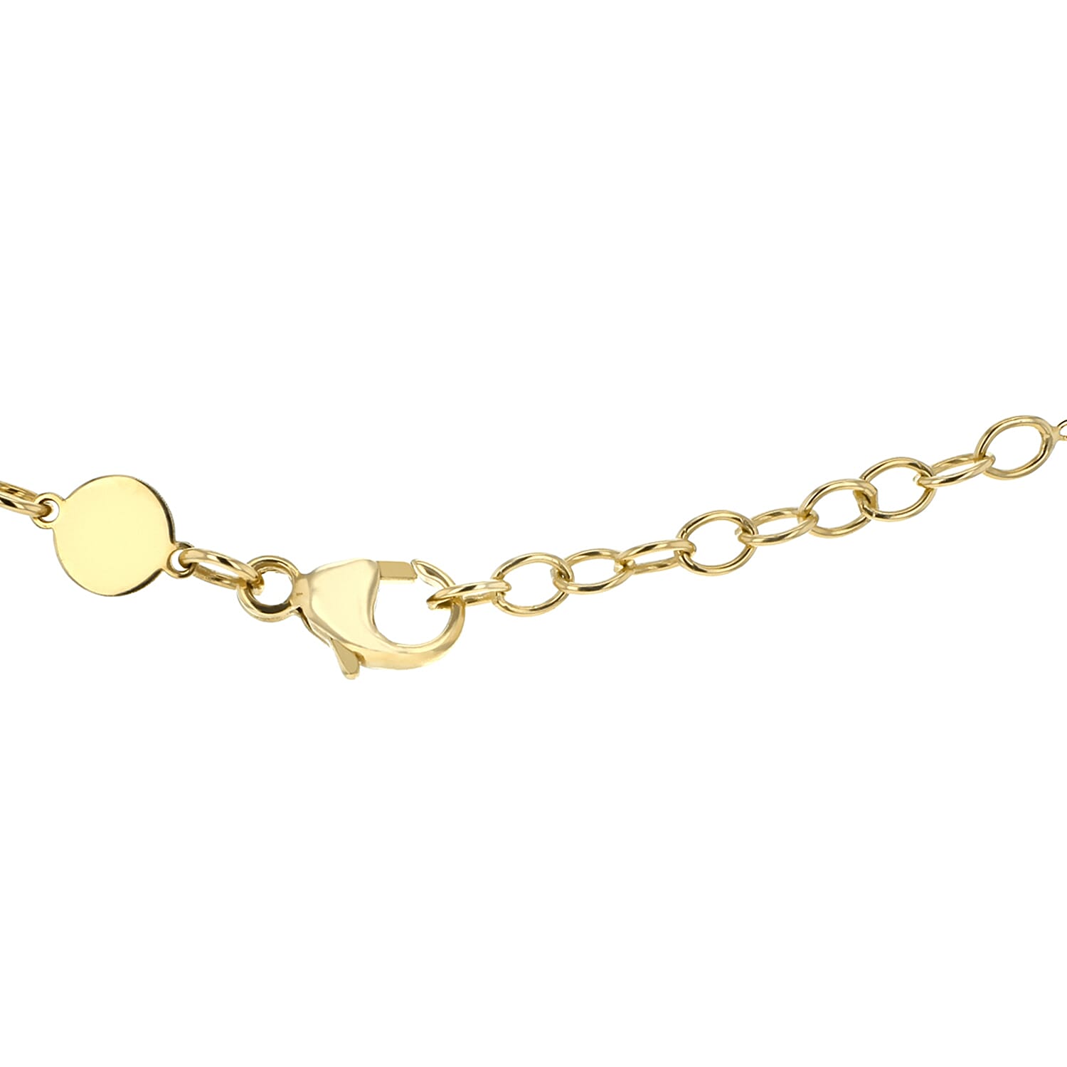 9K Yellow Gold 14.8mm Eclipse Adjustable Necklace 16 to 17 Inch