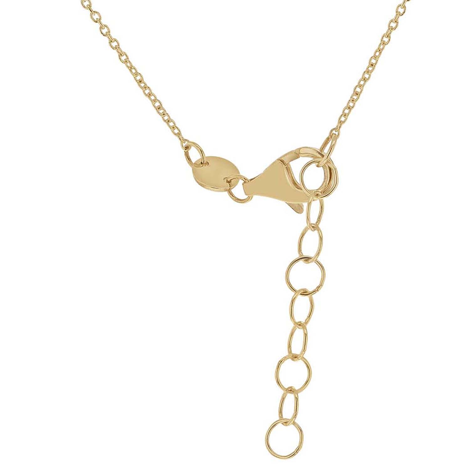 9K Yellow Gold 3mm X 8.8mm Oval Drop Adjustable Necklace 16 to 17 Inch