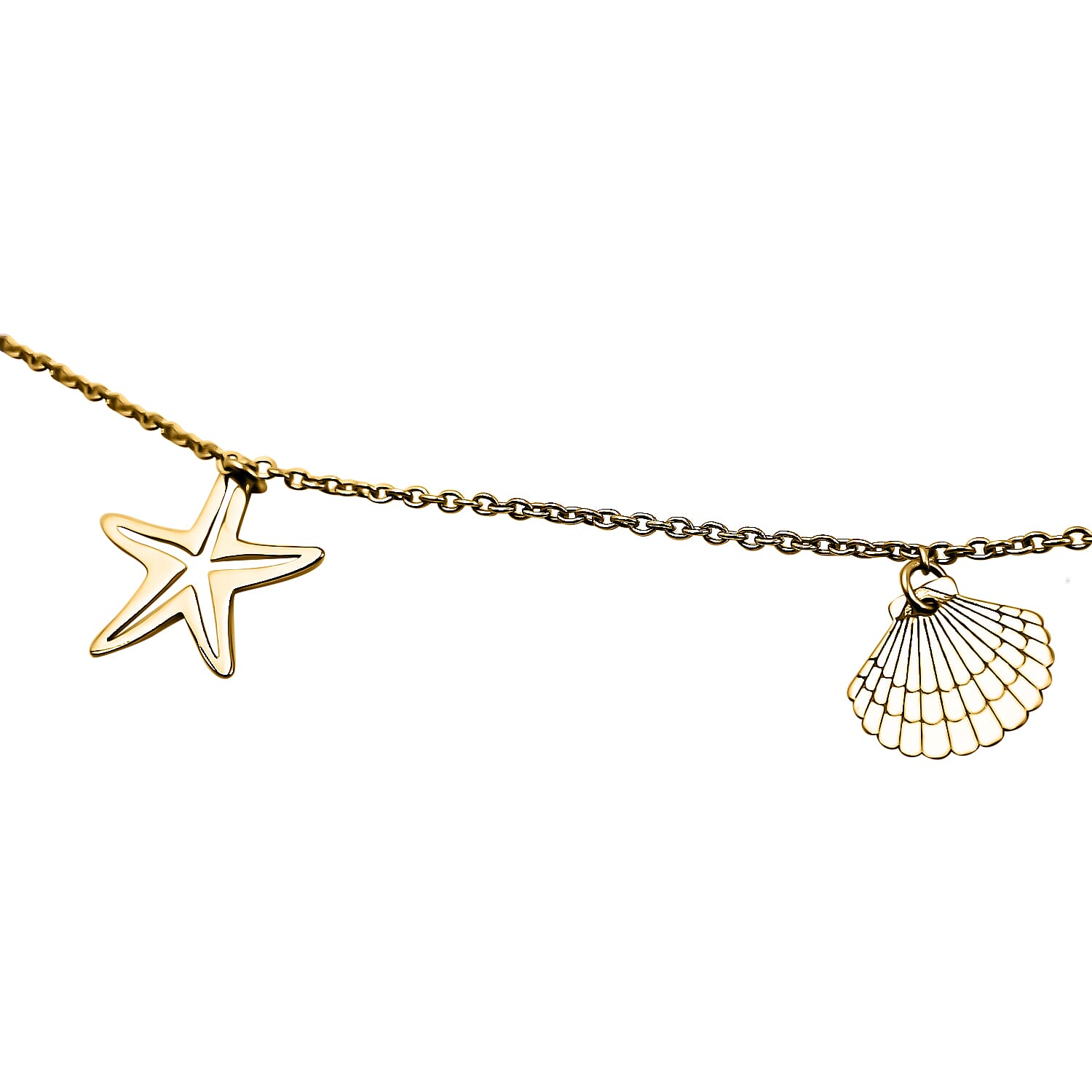 9K Yellow Gold 'Sea  Sand' Adjustable Necklace 16 to 17 Inch