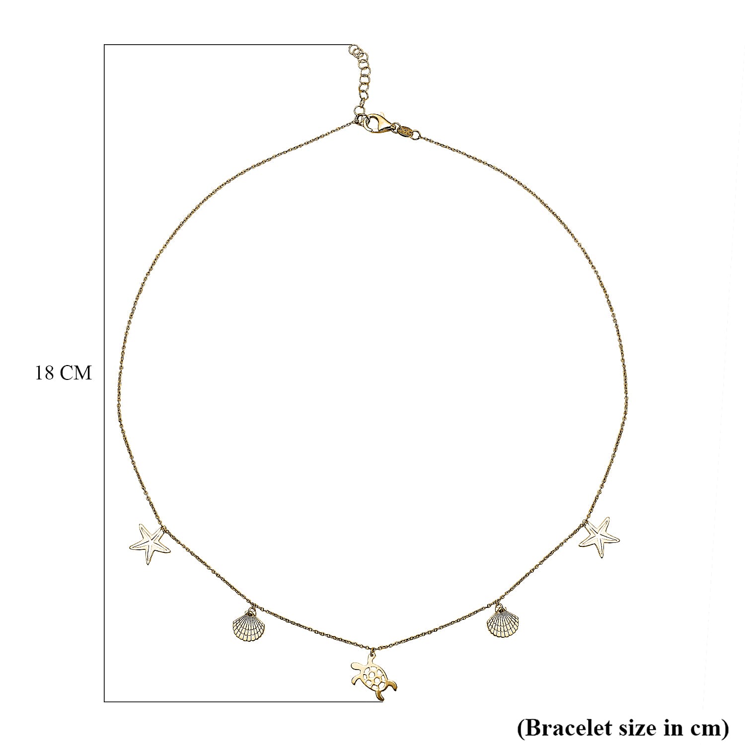 9K Yellow Gold 'Sea  Sand' Adjustable Necklace 16 to 17 Inch