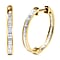 9K Yellow Gold SGL Certified White Diamond (I3/G-H) Full Hoop Earring 1.00 ct, Gold Wt. 2.8 Gms