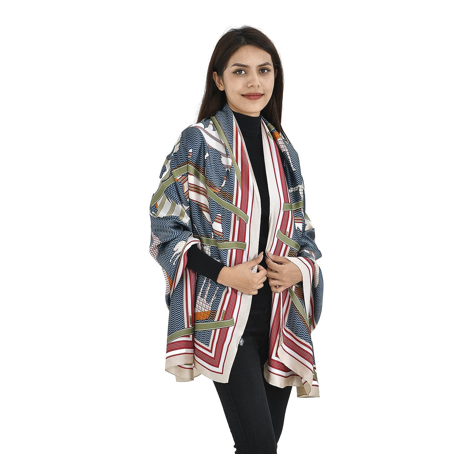 TAMSY Horse Pattern Scarf (Size 180x87 Cm) - Olive