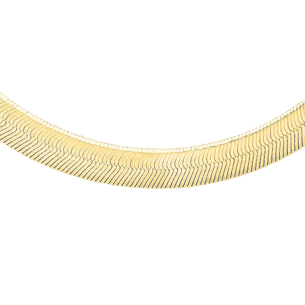 9K Yellow Gold Herringbone Chain With Spring Ring Clasp (Size - 16)