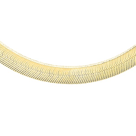 9K Yellow Gold 3.4 MM Herringbone Chain With Spring Ring Clasp 16 Inch Polished