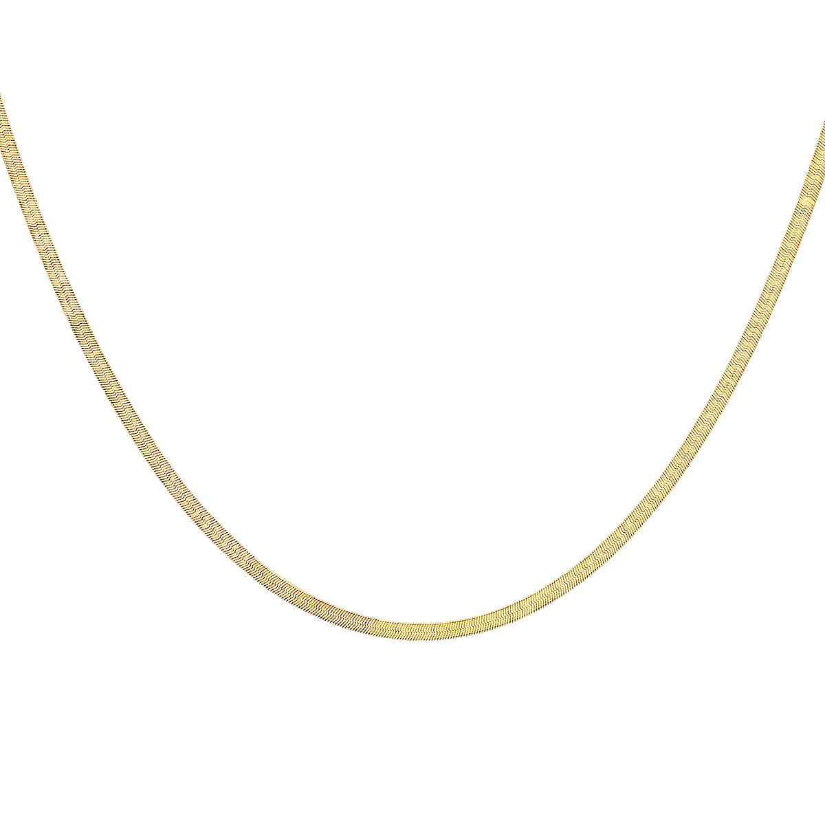 9K Yellow Gold Herringbone Chain With Spring Ring Clasp (Size - 16)