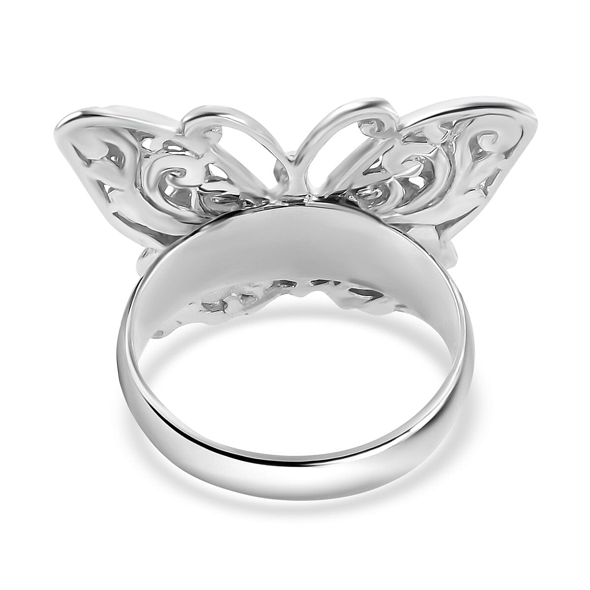 Bali Legacy Collection - Sterling Silver Butterfly Ring, Silver Wt. 7.00 Gms