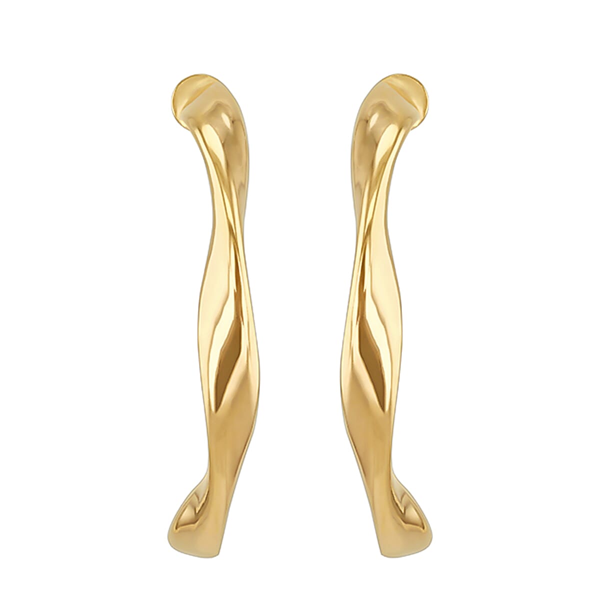 9K Yellow Gold 25mm Twisted Hoop Creole Earrings