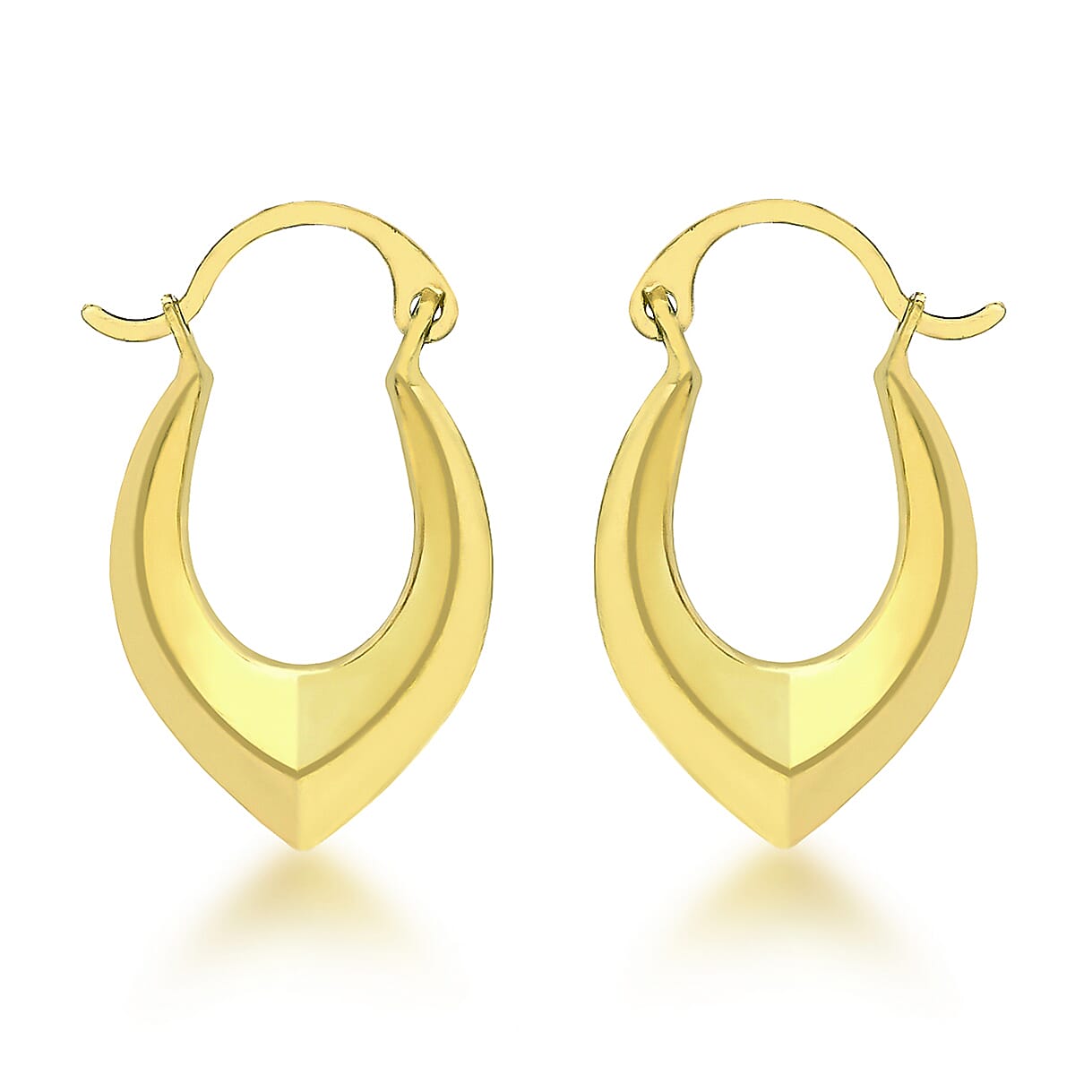 9K Yellow Gold 11mm X 19mm Creole Earrings