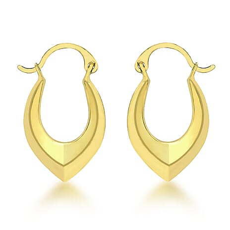 9K Yellow Gold 11mm X 19mm Creole Earrings