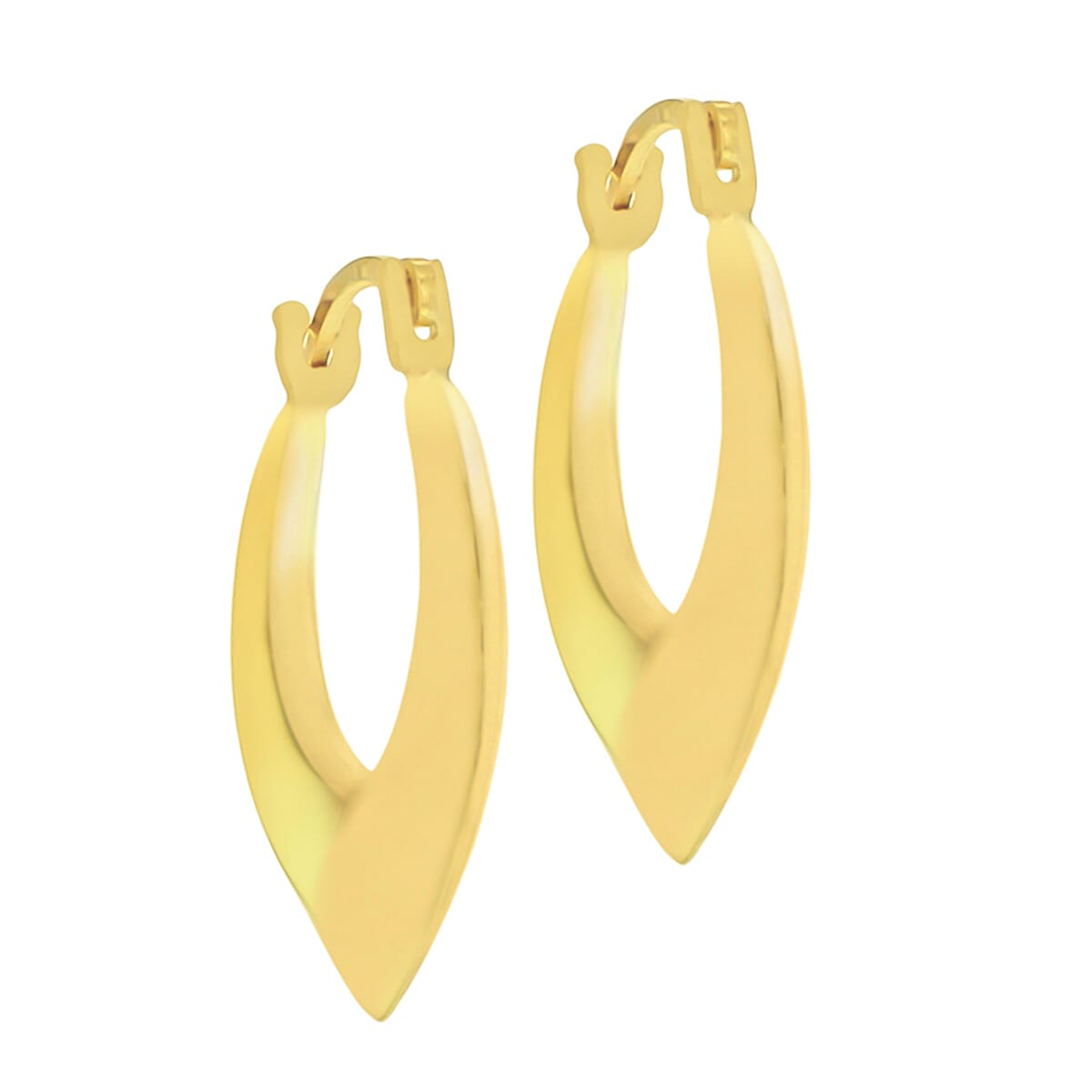 9K Yellow Gold 11mm X 19mm Creole Earrings