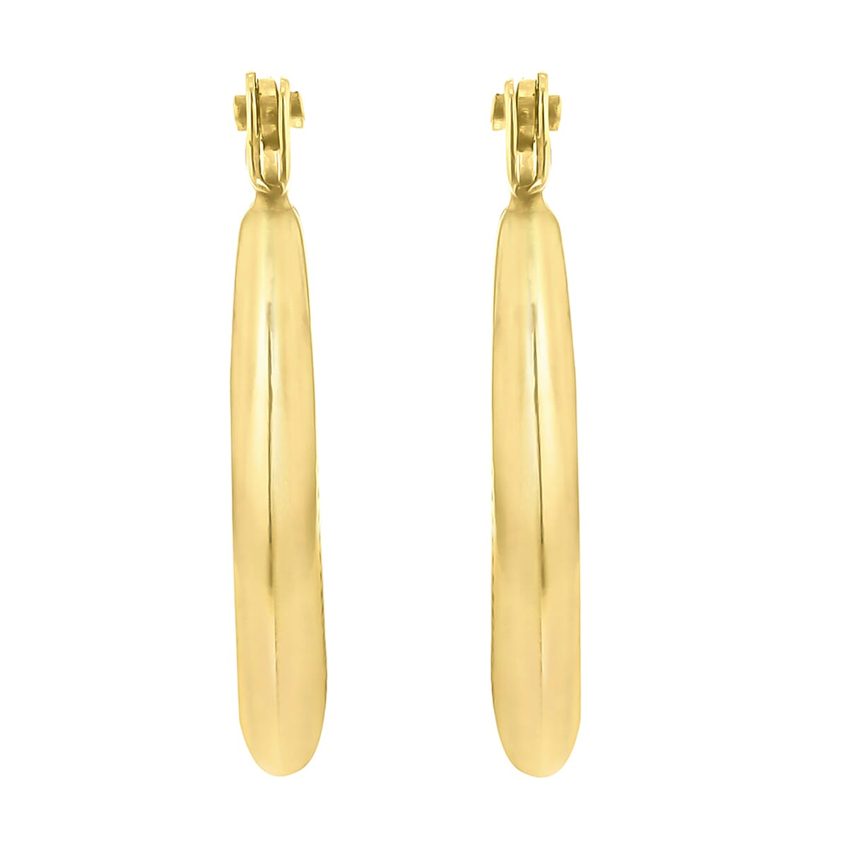 9K Yellow Gold 14mm X 16mm Ribbed Round Creole Earrings