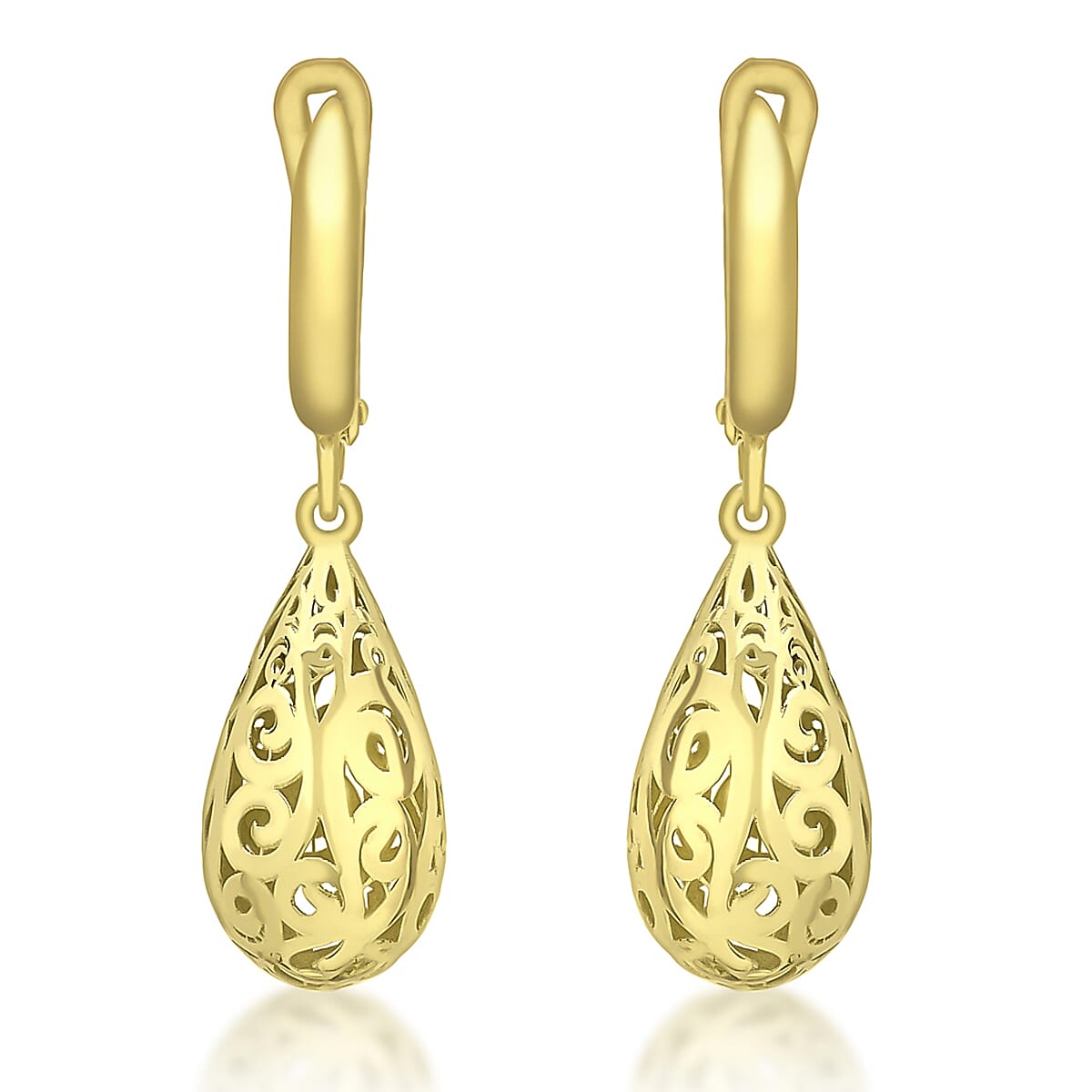 9K Yellow Gold 9mm X 31.5mm Teardrop Earrings