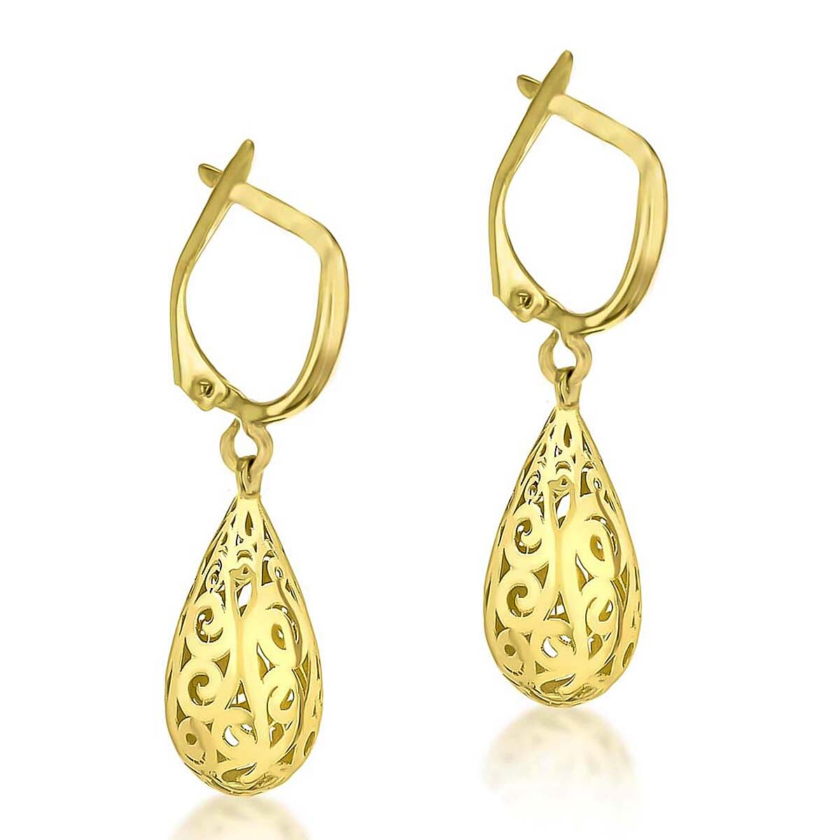 9K Yellow Gold 9mm X 31.5mm Teardrop Earrings