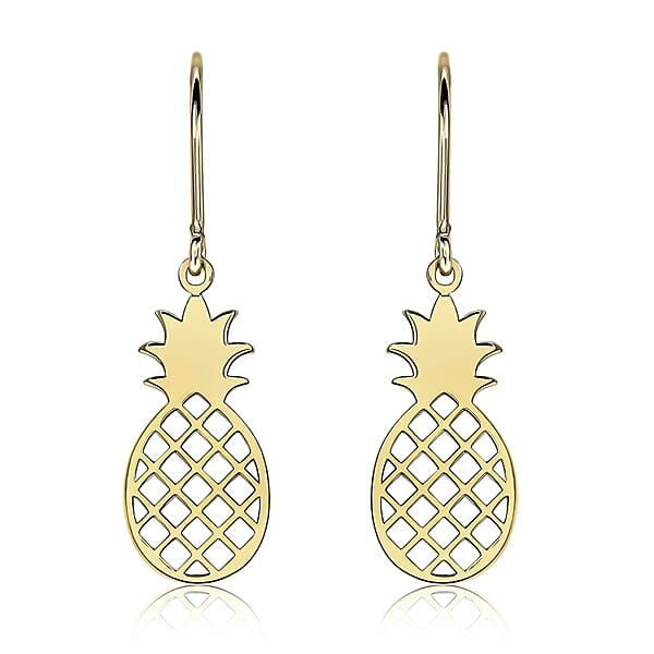 9K Yellow Gold 6mm X 24mm Pineapple Drop Earrings 7190149 TJC
