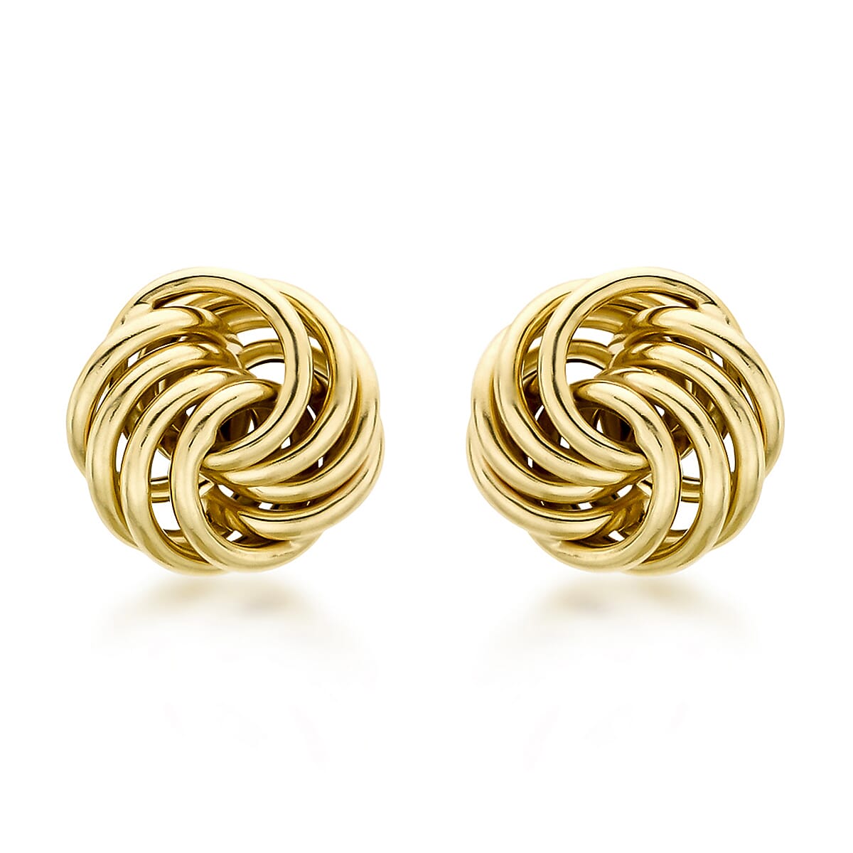 9K Yellow Gold 10mm Knot Stud Earrings