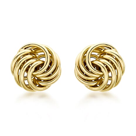 9K Yellow Gold 10mm Knot Stud Earrings