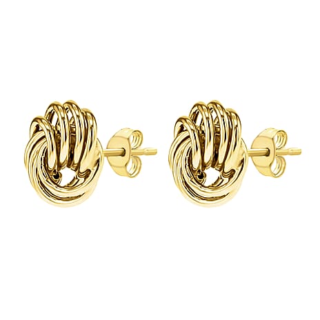 9K Yellow Gold 10mm Knot Stud Earrings