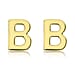 9K Yellow Gold 3.5mm X 5mm 'B' Initial Stud Earrings