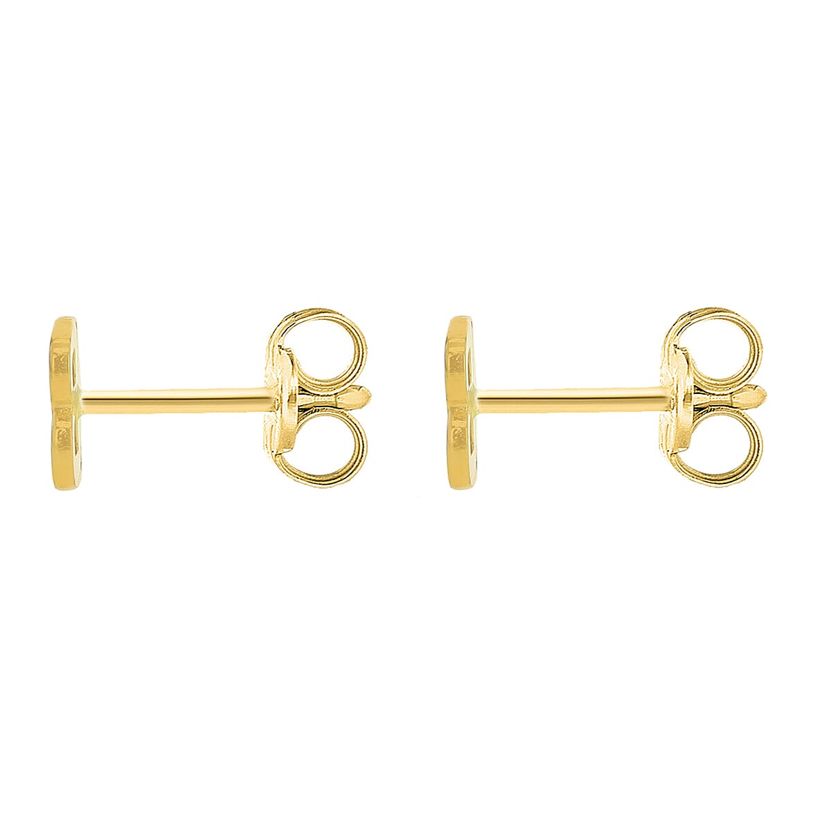 9K Yellow Gold 3.5mm X 5mm 'B' Initial Stud Earrings