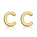 9K Yellow Gold 4mm X 5mm 'C' Initial Stud Earrings