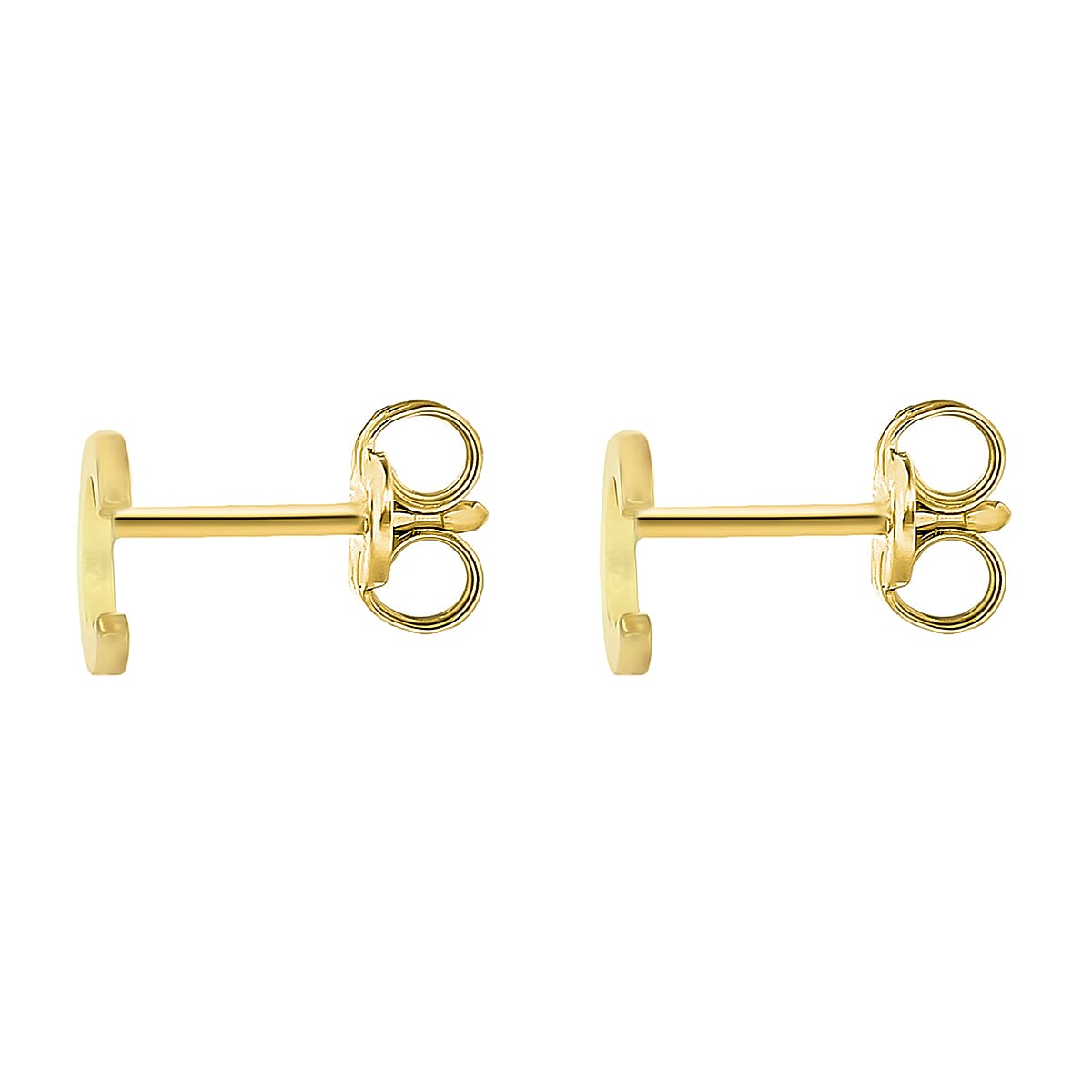 9K Yellow Gold 4mm X 5mm 'C' Initial Stud Earrings