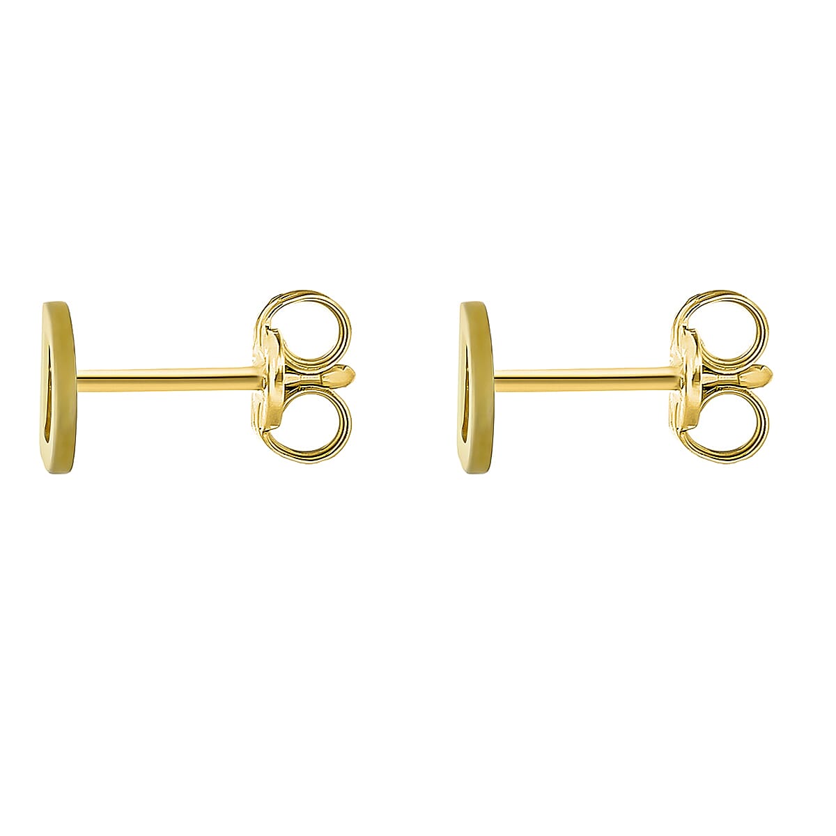 9K Yellow Gold 4mm X 5mm 'D' Initial Stud Earrings
