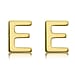 9K Yellow Gold 3.5mm X 5mm 'E' Initial Stud Earrings