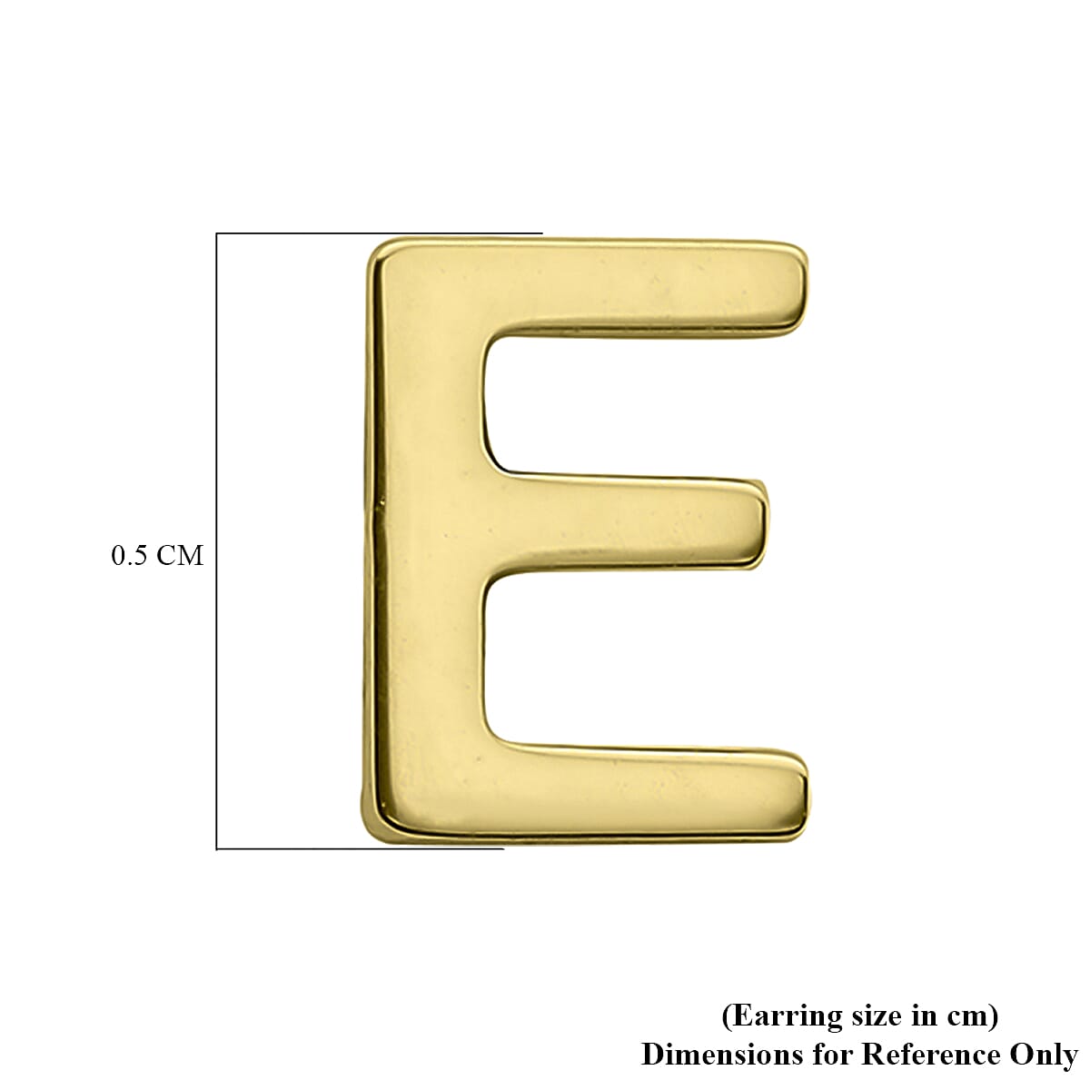 9K Yellow Gold 3.5mm X 5mm 'E' Initial Stud Earrings