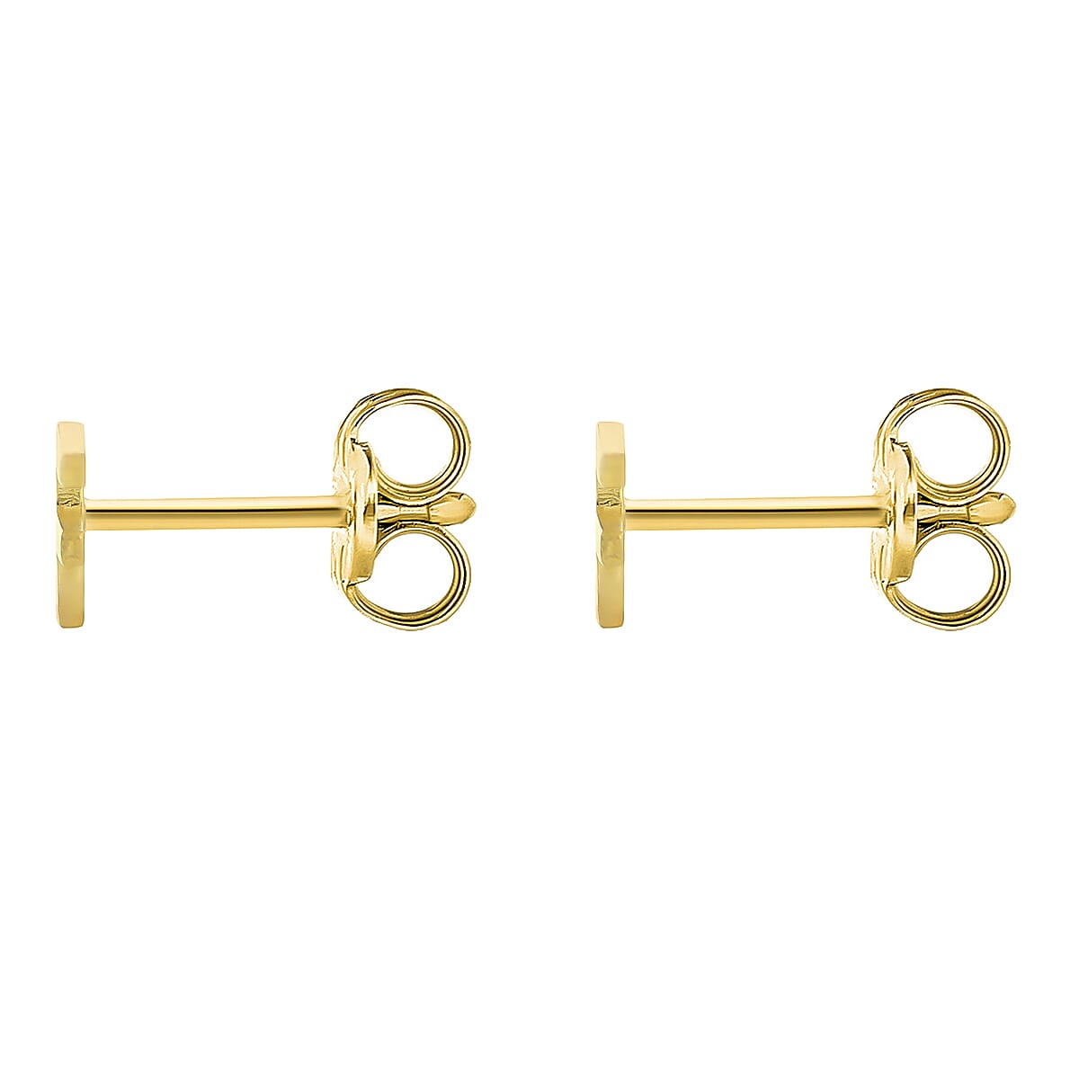 9K Yellow Gold 3.5mm X 5mm 'F' Initial Stud Earrings