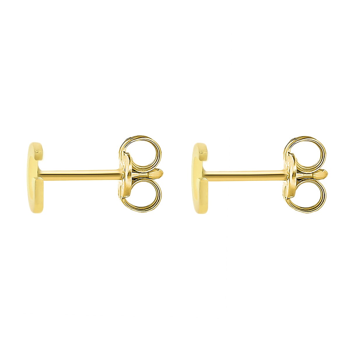 9K Yellow Gold 4.5mm X 5mm 'G' Initial Stud Earrings