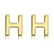 9K Yellow Gold 4mm X 5mm 'H' Initial Stud Earrings