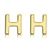 9K Yellow Gold 4mm X 5mm 'H' Initial Stud Earrings
