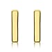 9K Yellow Gold 1mm X 5mm 'I' Initial Stud Earrings