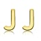 9K Yellow Gold 2.5mm X 5mm 'J' Initial Stud Earrings