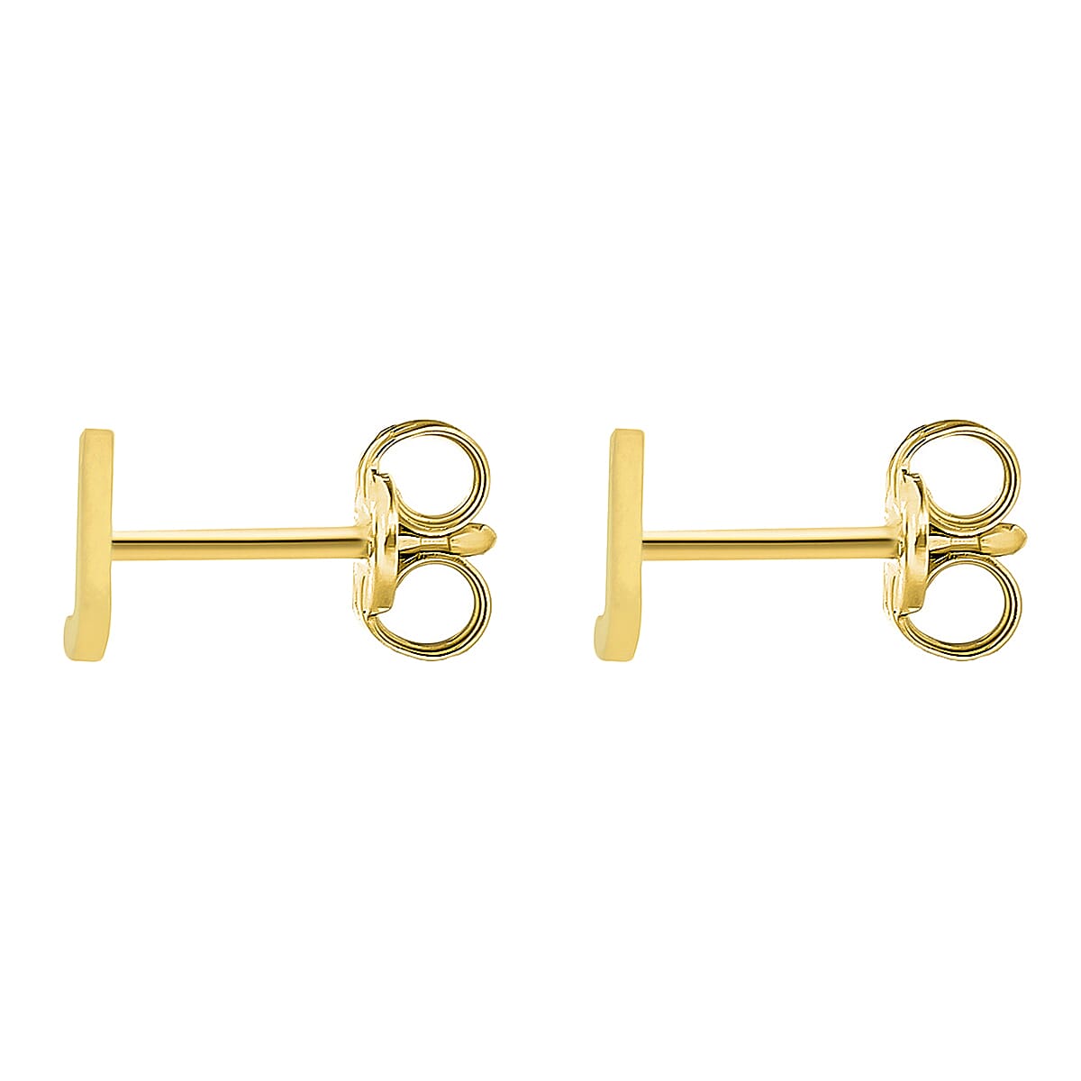 9K Yellow Gold 2.5mm X 5mm 'J' Initial Stud Earrings